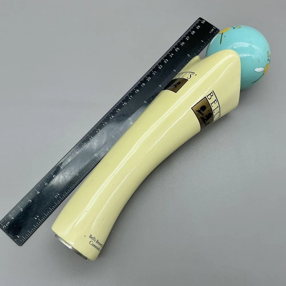 Bell's Brewery Smitten Golden Rye Ale Beer Tap Handle Yellow Blue Bar Pub